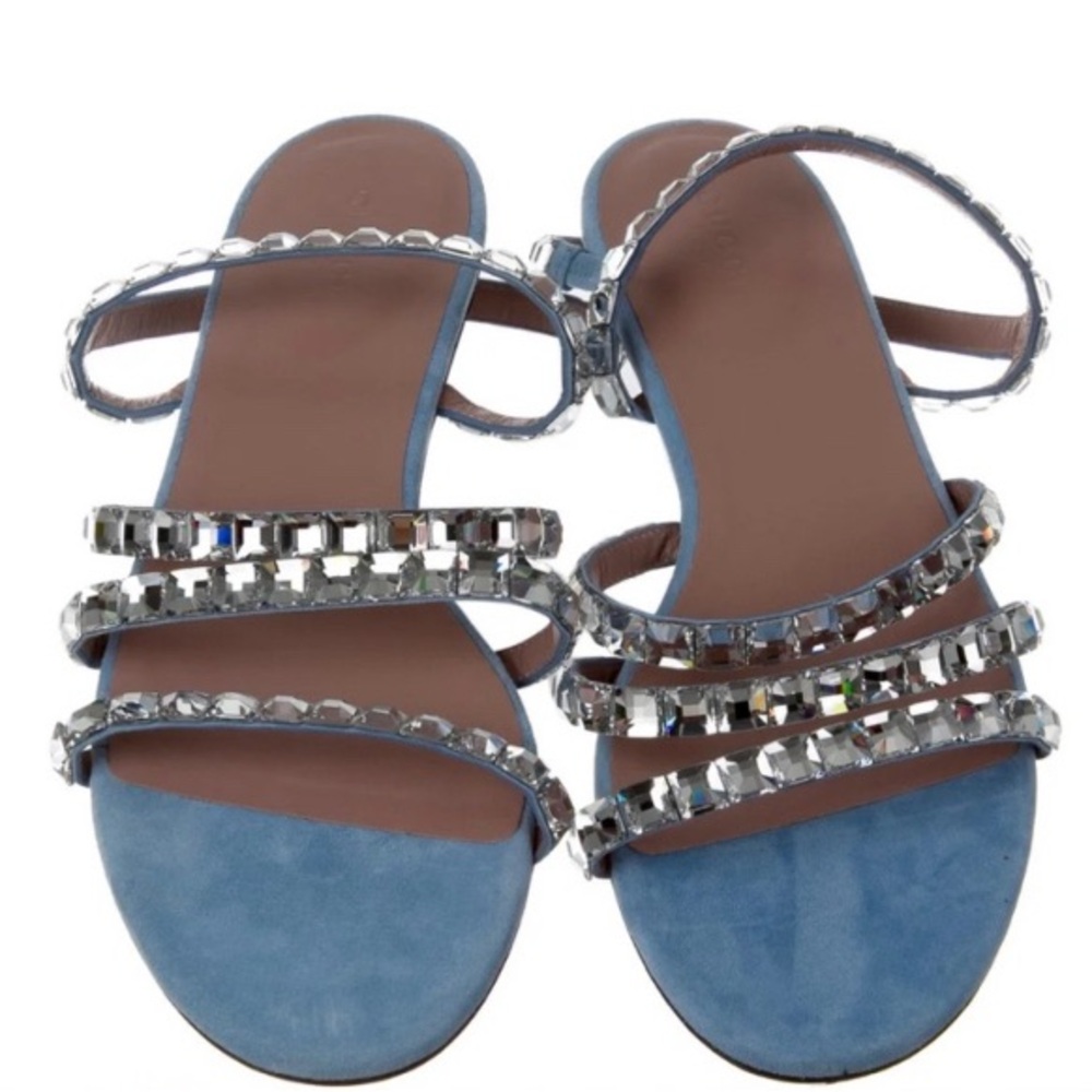 ISO Gucci Mallory Crystal Flat Sandals in Size 40